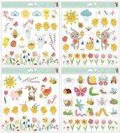 Self-Adhering Window Decoration 30 × 33.5 cm, Chicks with Sun