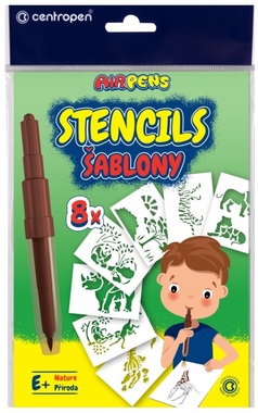 Stencils A5, 8 pcs, Wild Animals, CENTROPEN
