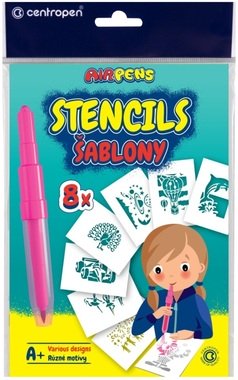 Stencils A5, 8 pcs, Assorted designs, CENTROPEN