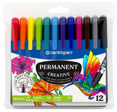 Marker Permanent Creative 12 colors, CENTROPEN