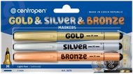CENTROPEN Permanent Markers – set of 3 (gold, silver, bronze) 1,5 - 3 mm