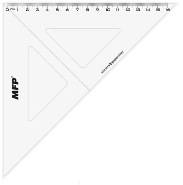 Triangular ruler with line,45°, clear